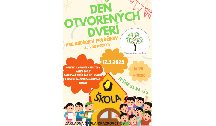 Deň otvorených dverí v ZŠ Dražkovce - 12.03.2025