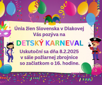 Aktuality / DETSKÝ KARNEVAL v soboru 8. februára 2025 - foto